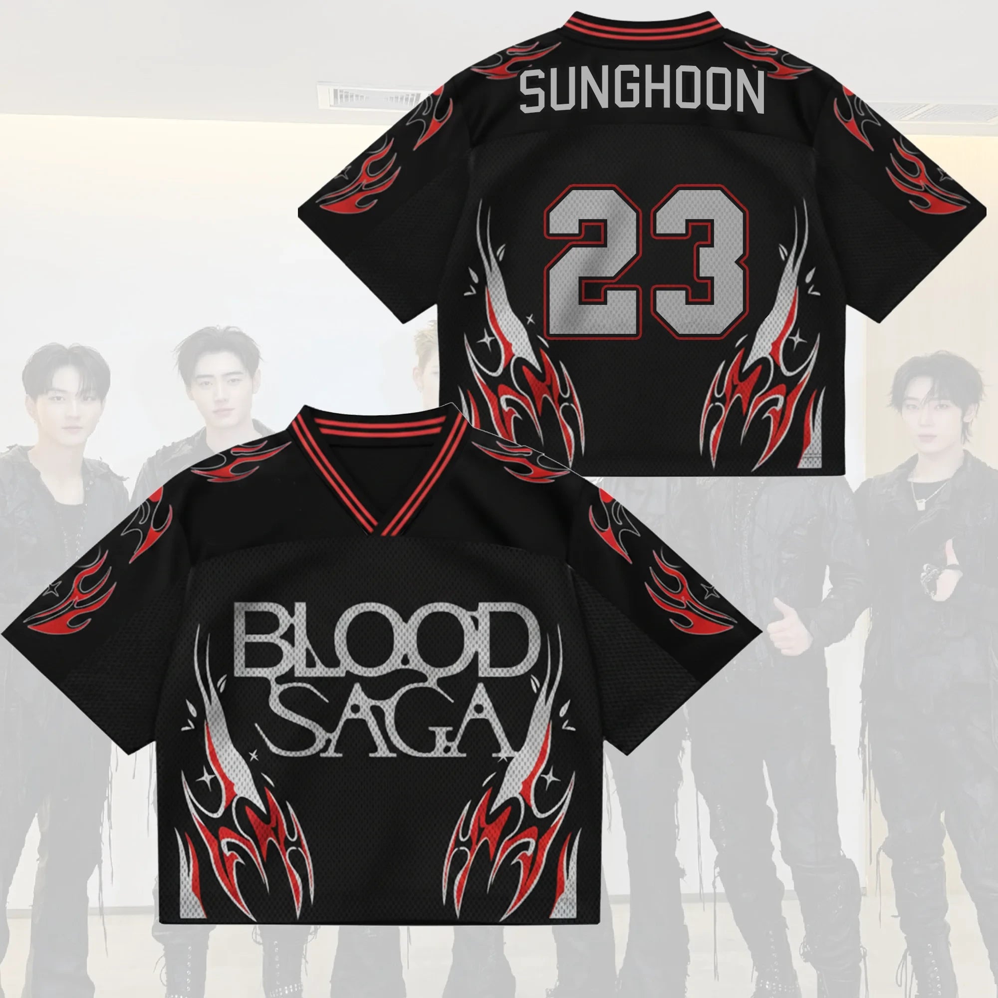 Sunghoon #23 Enhypen Merch Blood Saga Enhypen World Tour Jersey Gifts For Music Lovers - Merchluma