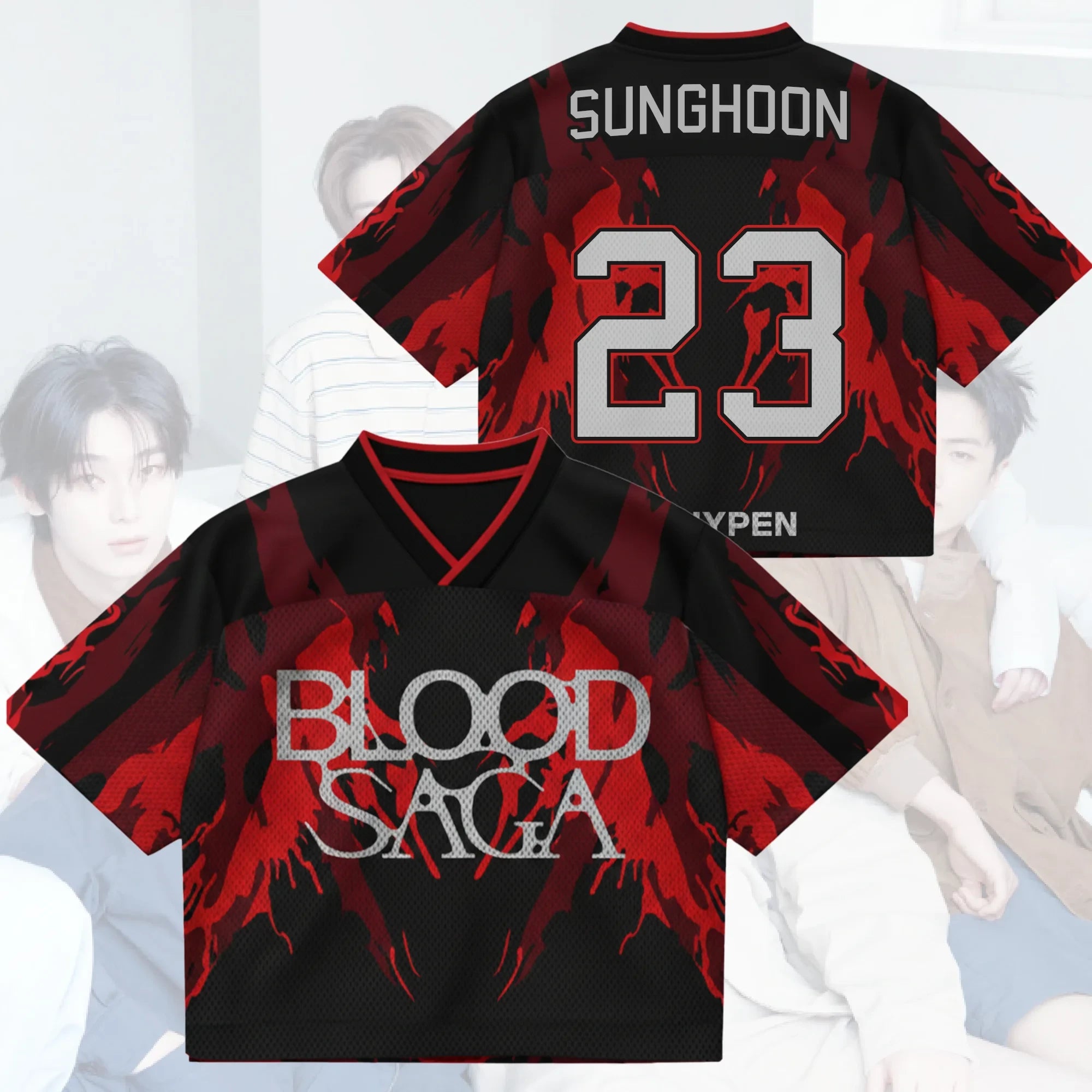 Sunghoon Jersey Crimson Awakening Blood Saga Enhypen World Tour Jersey 2026 Enhypen Merch Tour - Merchluma