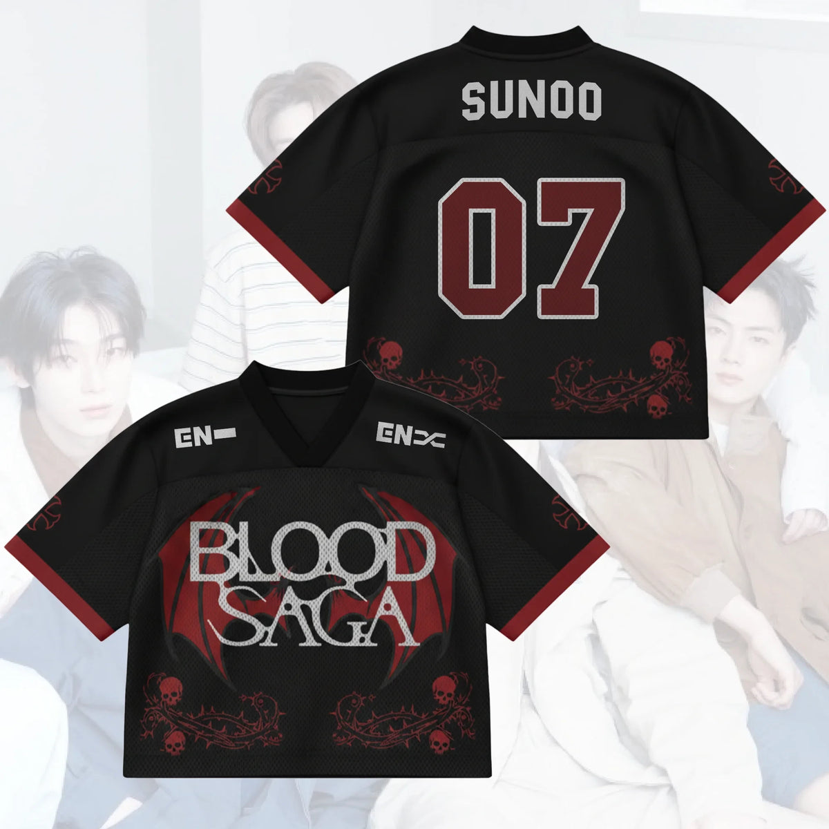 Sunoo #07 Enhypen Merch Nightshade Wing Enhypen Blood Saga World Tour Jersey Gifts For Fan - Merchluma