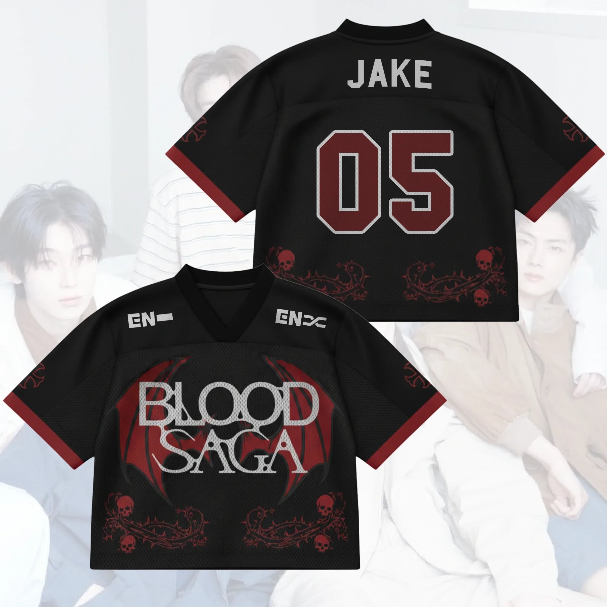 Jake #07 Enhypen Merch Nightshade Wing Enhypen Blood Saga World Tour Jersey Gifts For BFF - Merchluma