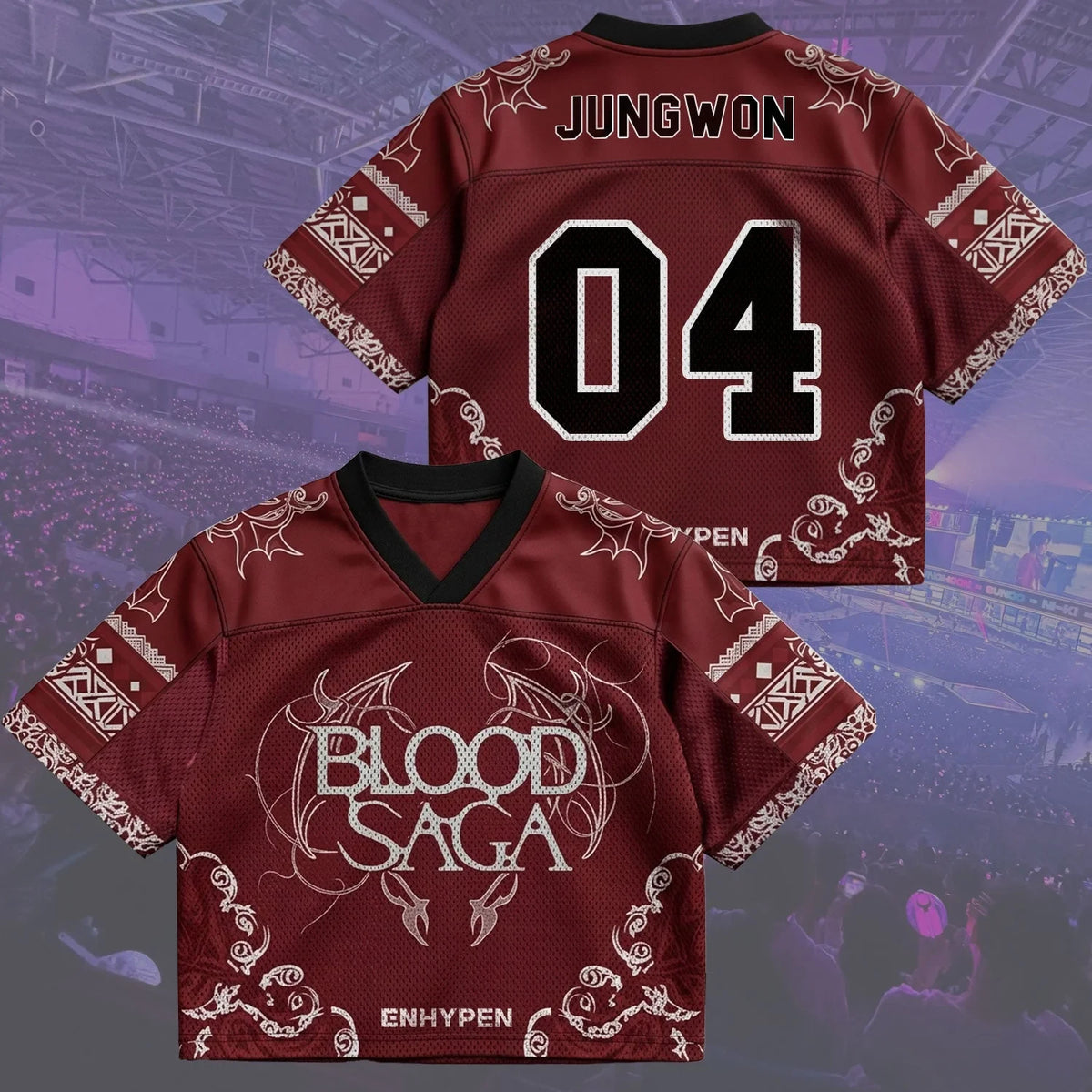 Jungwon 04 Enhypen Merch Tour 2026 Gothic Blood Saga Enhypen World Tour Jersey Sisters Gifts - Merchluma