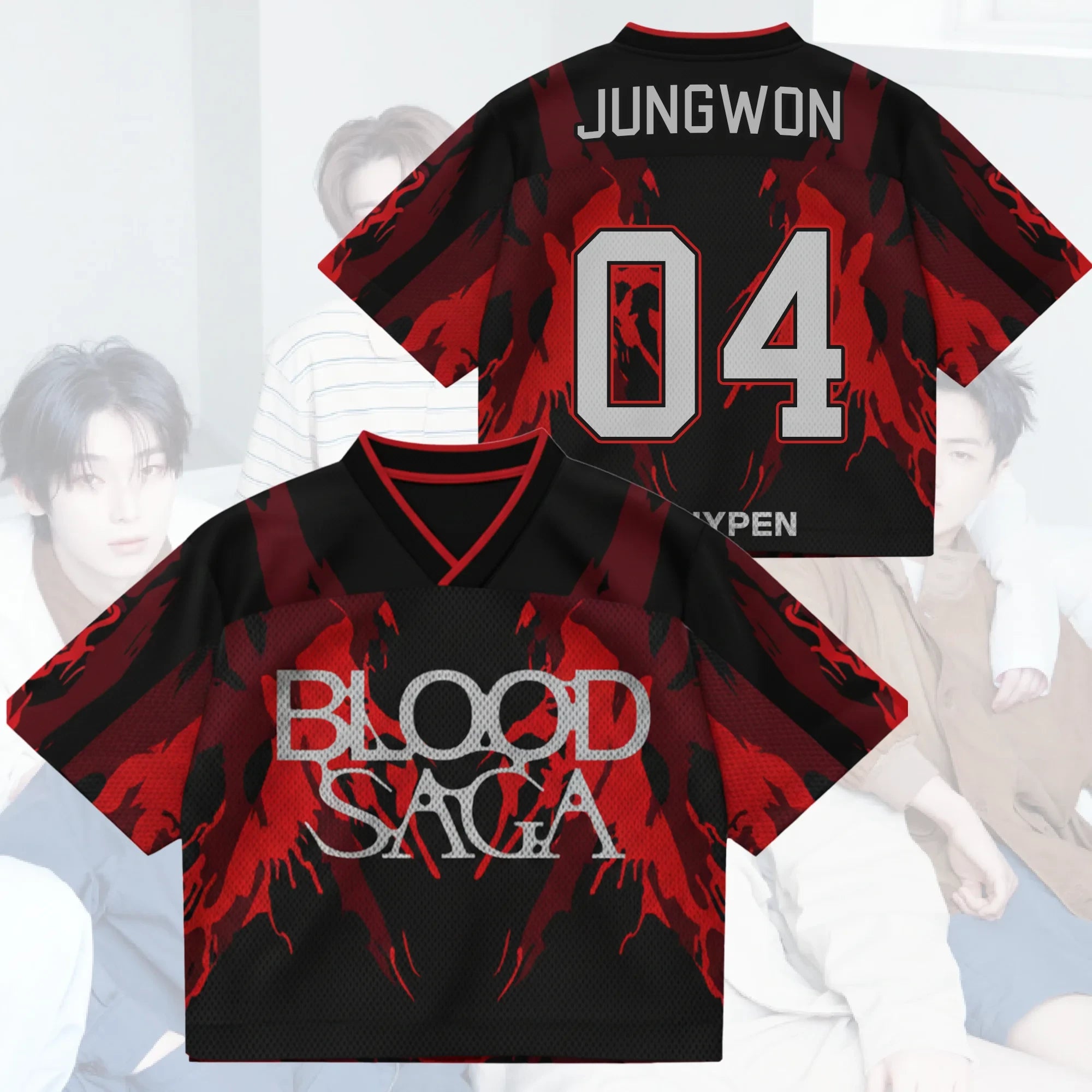 Jungwon Jersey Crimson Awakening Blood Saga Enhypen World Tour Jersey 2026 Enhypen Merch Gifts - Merchluma