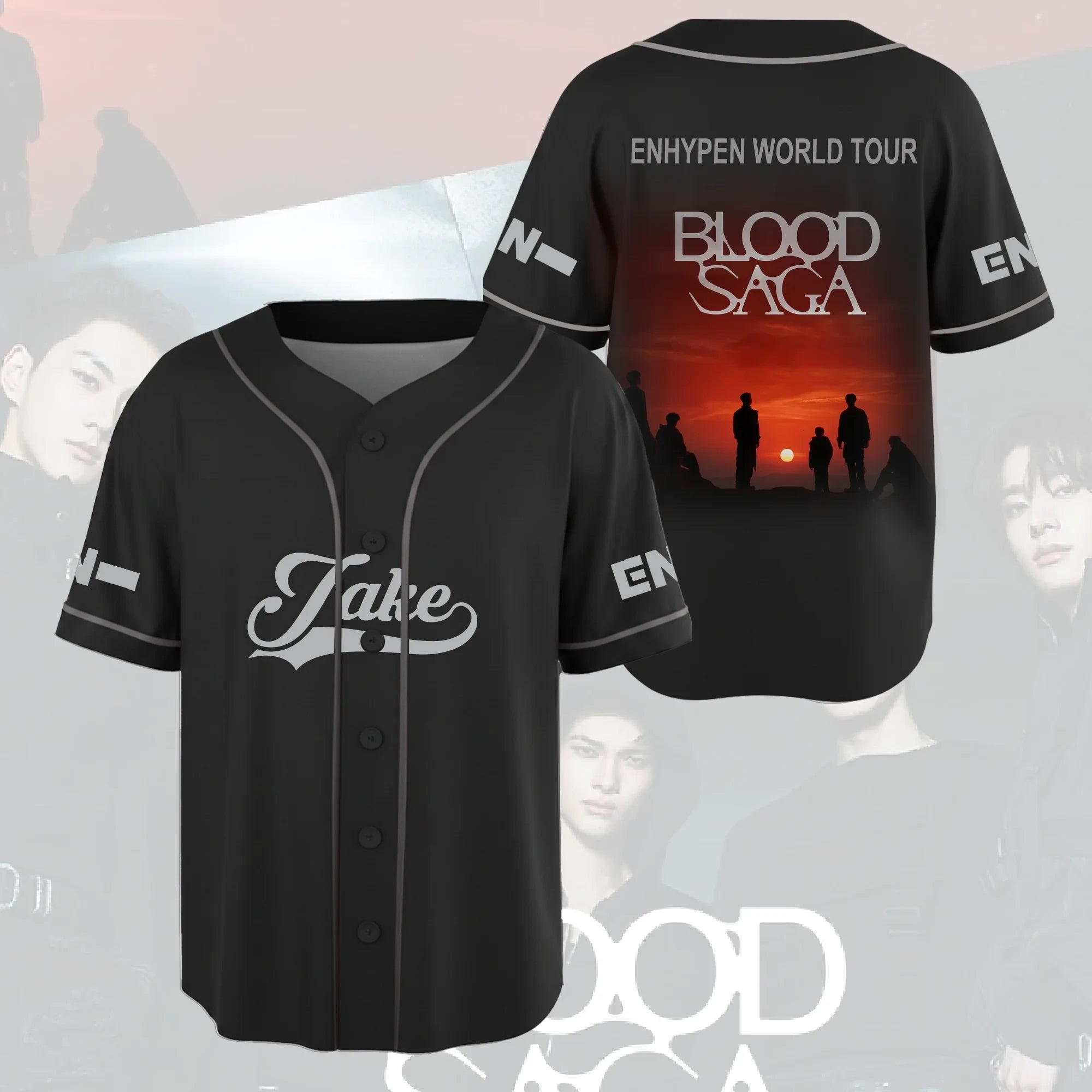 Enhypen Merch Blood Saga 2026 Enhypen Blood Saga World Tour Jersey Jake Jersey Fan Apparel - Merchluma