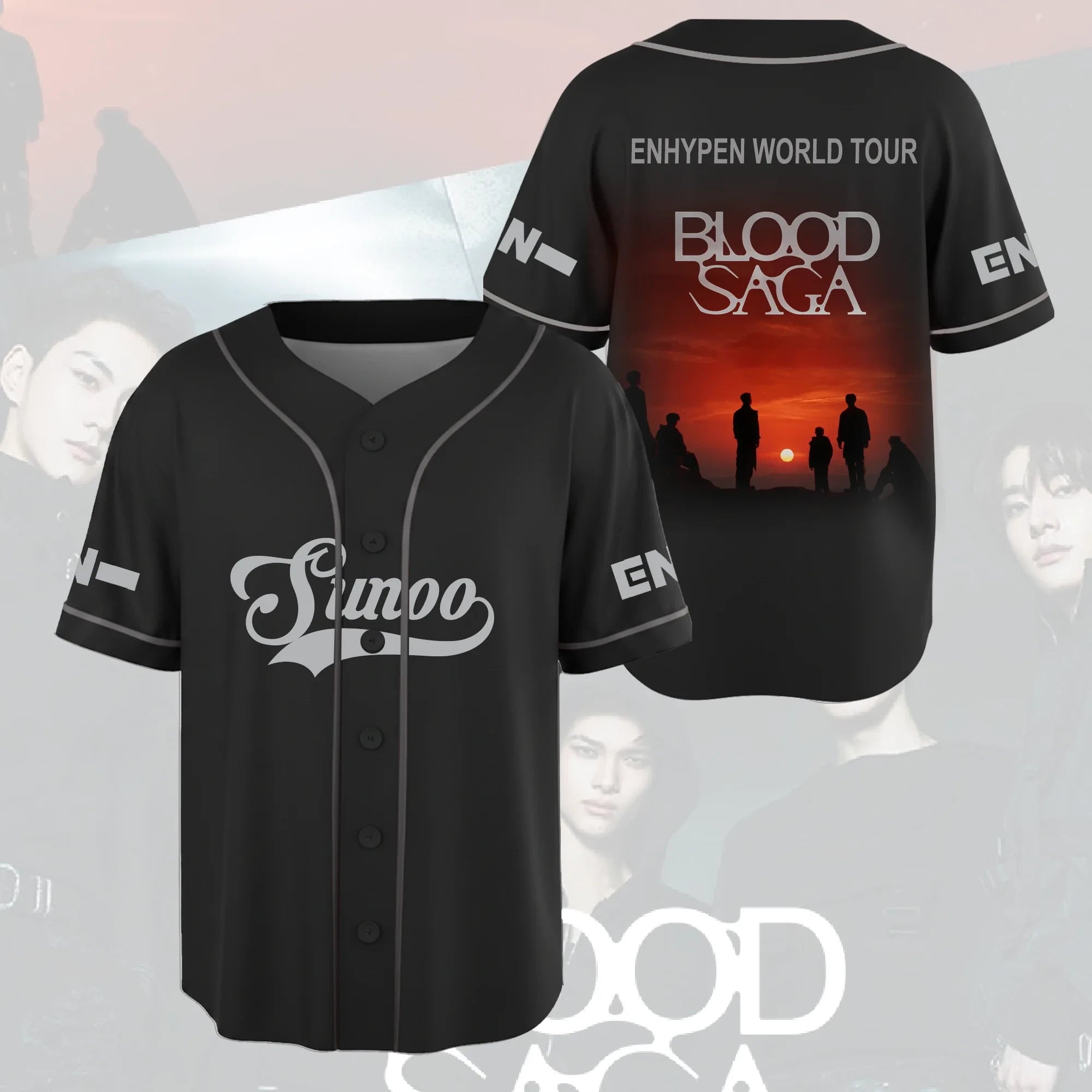 Enhypen Merch Blood Saga 2026 Enhypen Blood Saga World Tour Jersey Sunoo Jersey Kpop Merch - Merchluma