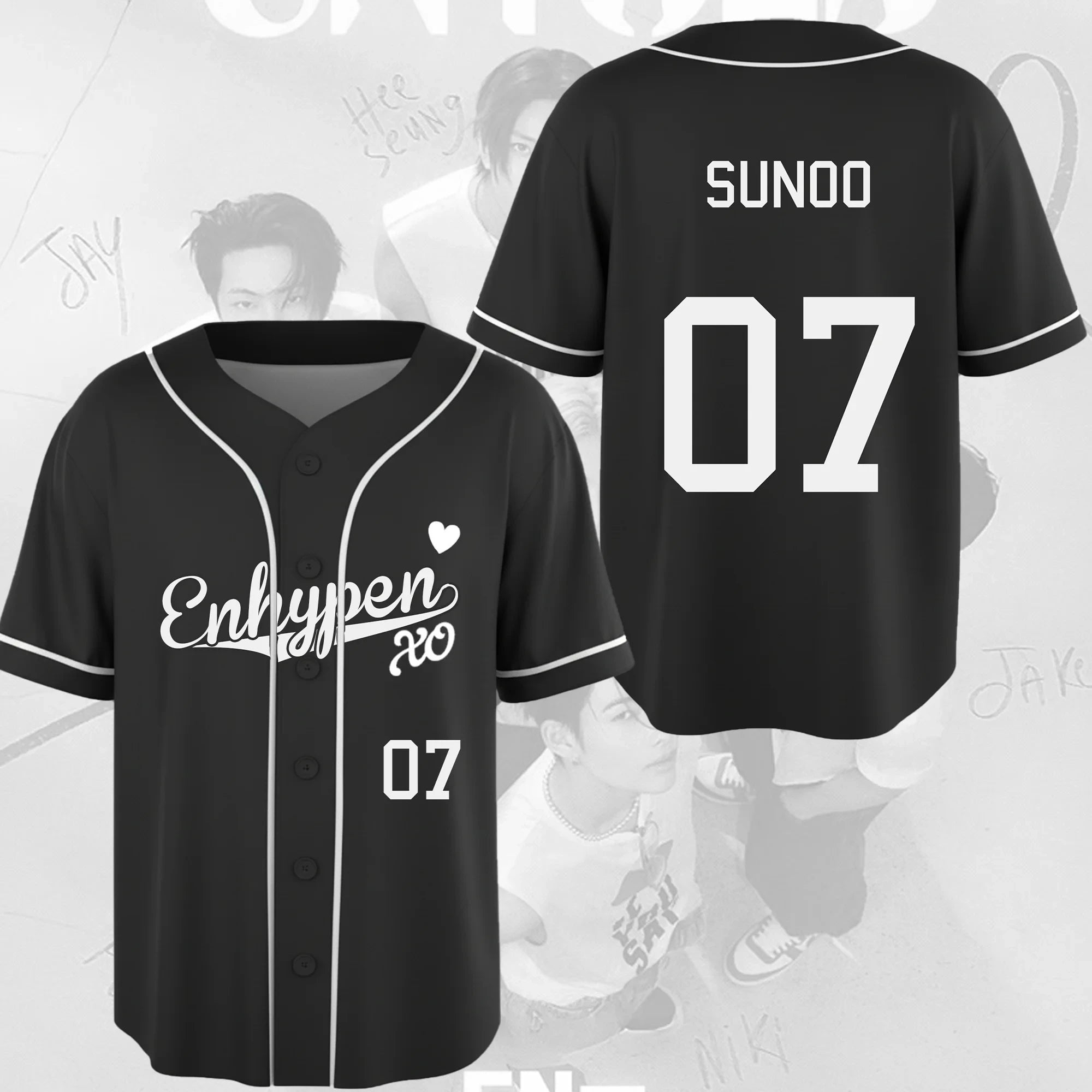 Enhypen XO Baseball Jersey 07 Sunoo Jersey Enhypen Merch 2026 Kpop Fan Clothing Best Gifts - Merchluma