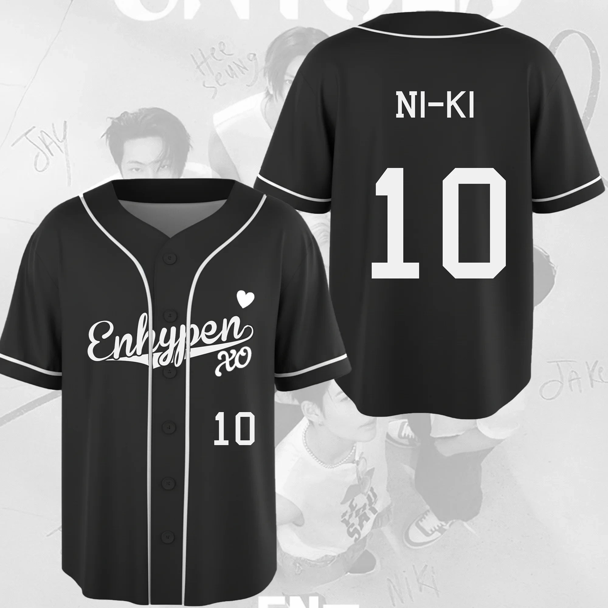 Enhypen XO Baseball Jersey 10 Ni-Ki Jersey Enhypen Merch 2026 Kpop Merchandise Gift For Fans - Merchluma