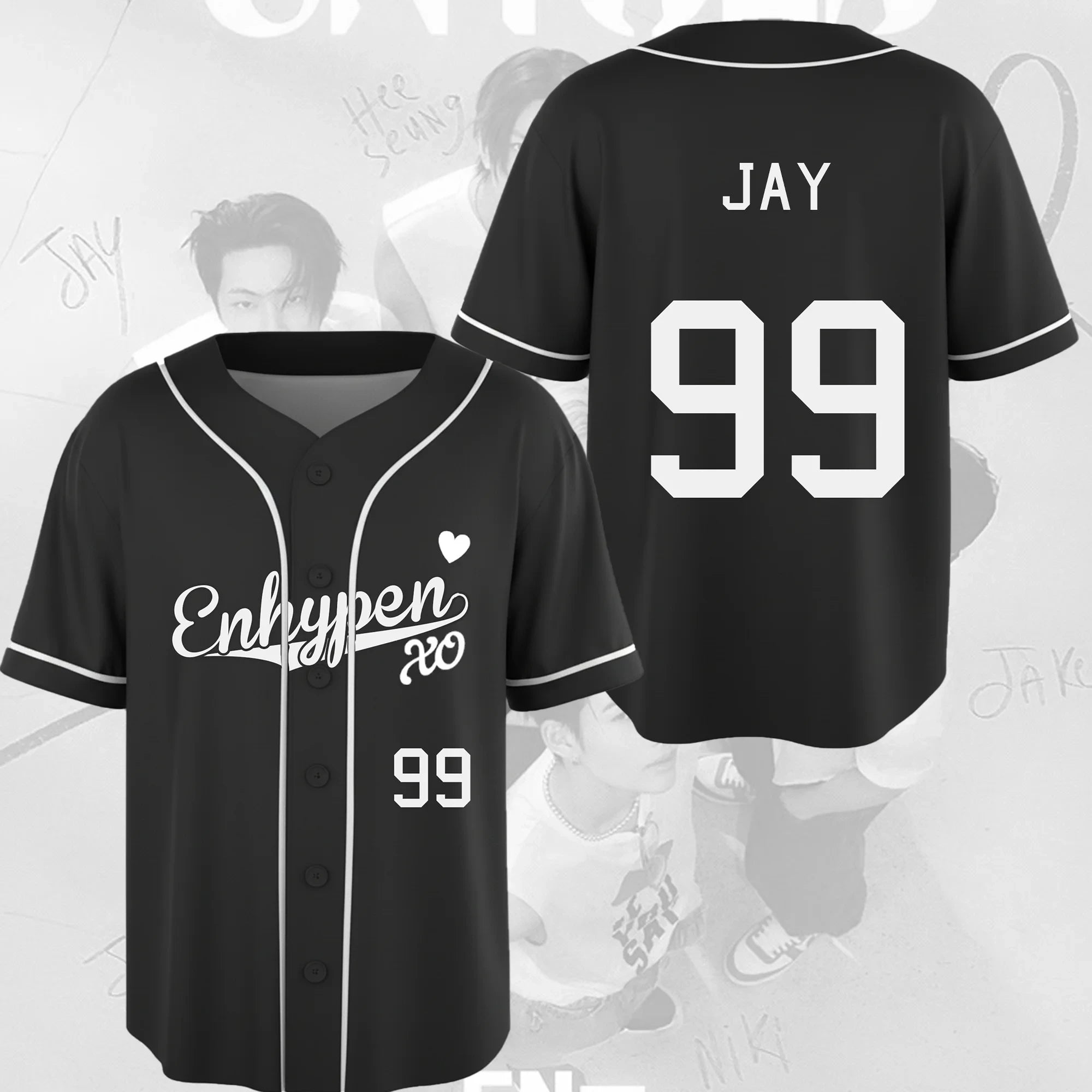 Enhypen XO Baseball Jersey 99 Jay Jersey Enhypen Merch Kpop Apparel Gifts For Fans - Merchluma