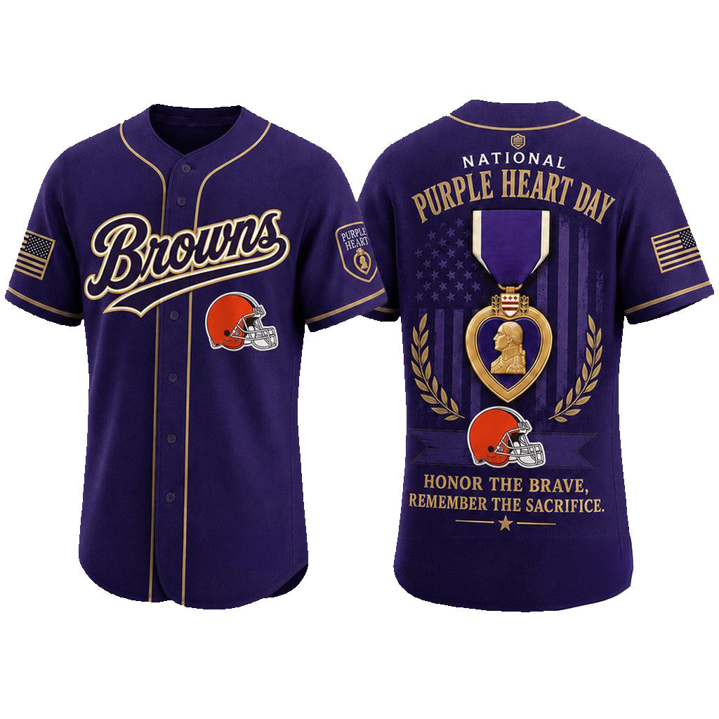 Denver Broncos 2026 Purple Heart Day Baseball Jersey Denver Broncos Merch Gift For Military - Merchluma