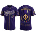 Houston Texans 2026 Purple Heart Day Baseball Jersey Houston Texans Merch Veteran Gifts - Merchluma