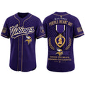 Minnesota Vikings 2026 Purple Heart Day Baseball Jersey Minnesota Vikings Merch Gift For Fans - Merchluma