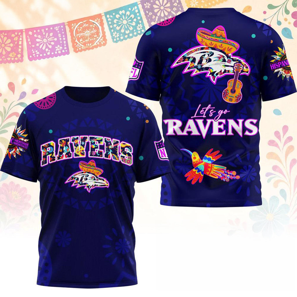 Baltimore Ravens 2026 Hispanic Heritage Fiesta T-Shirt Baltimore Ravens Merch Football Fan Gear - Merchluma