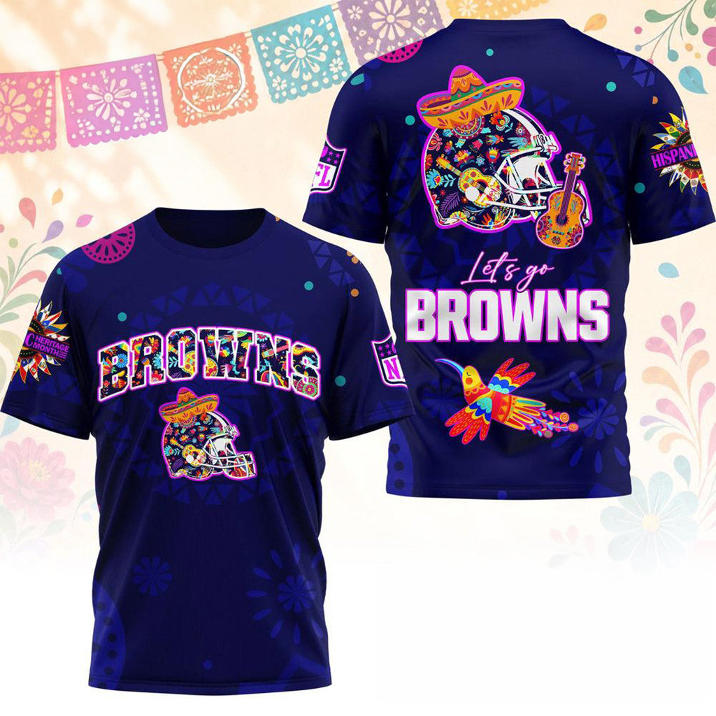 Cleveland Browns 2026 Hispanic Heritage Fiesta T-Shirt Cleveland Browns Merch Gift For Brothers - Merchluma