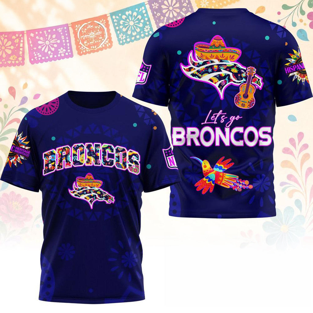Denver Broncos 2026 Hispanic Heritage Fiesta T-Shirt Denver Broncos Merch Football Fan Present - Merchluma
