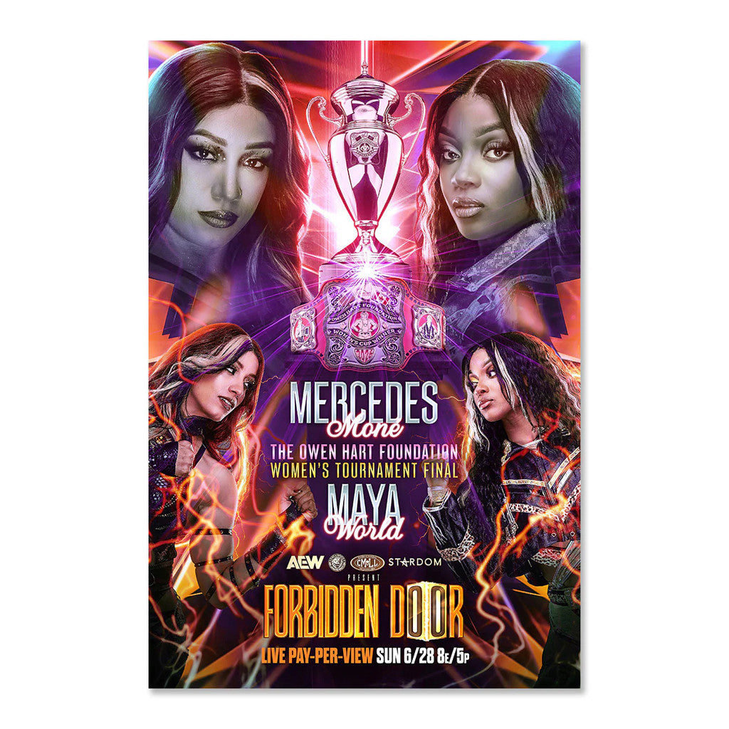 AEW Merch 2026 Matchup Monday Mercedes Mone Vs Maya World AEW Forbidden Door Poster Wall Decor - Merchluma