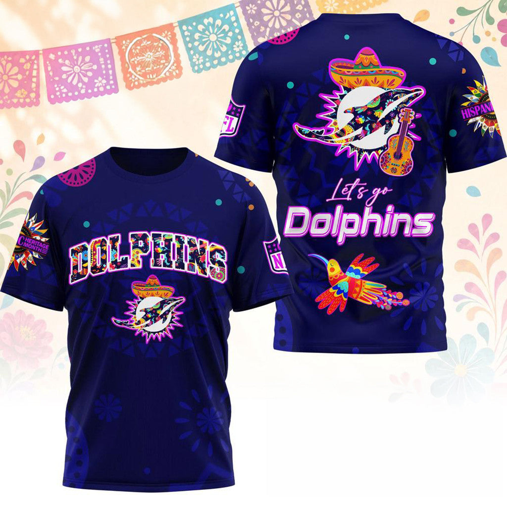 Miami Dolphins 2026 Hispanic Heritage Fiesta Shirt Miami Dolphins Merch Gift For Football Fans - Merchluma