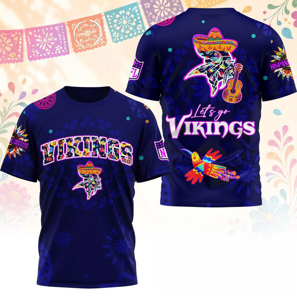 Minnesota Vikings 2026 Hispanic Heritage Fiesta Shirt Minnesota Vikings Merch Gift For Brothers - Merchluma