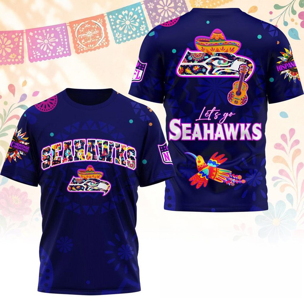 Seattle Seahawks 2026 Hispanic Heritage Fiesta T-Shirt Seattle Seahawks Merch Football Fan Gift - Merchluma