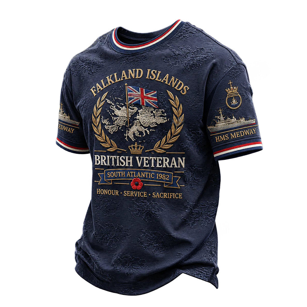 Falkland Islands British Veteran T-Shirt Honour Service Sacrifice Shirt Patriotic Gifts - Merchluma