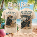 Ghostface Beach Life Is The Best Life T-Shirt Ghostface Merch Summer Gift For Horror Fans - Merchluma