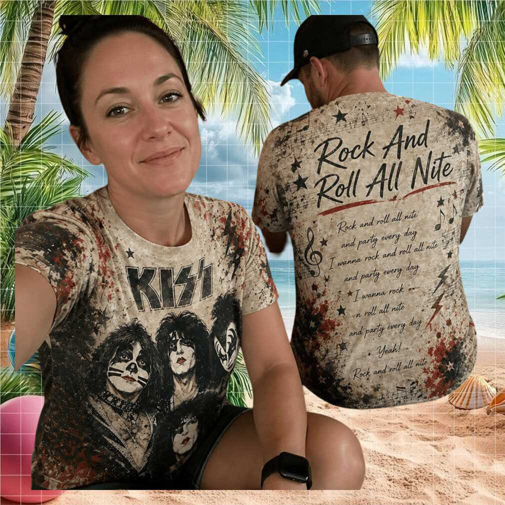 KISS Rock And Roll All Nite Heavy Metal World Tour Shirt 2026 KISS Band Merch Fan Present - Merchluma