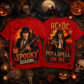 AC DC Spooky Season Halloween Red T-Shirt Put A Smell On Me Shirt AC DC Merch Fan Gifts - Merchluma