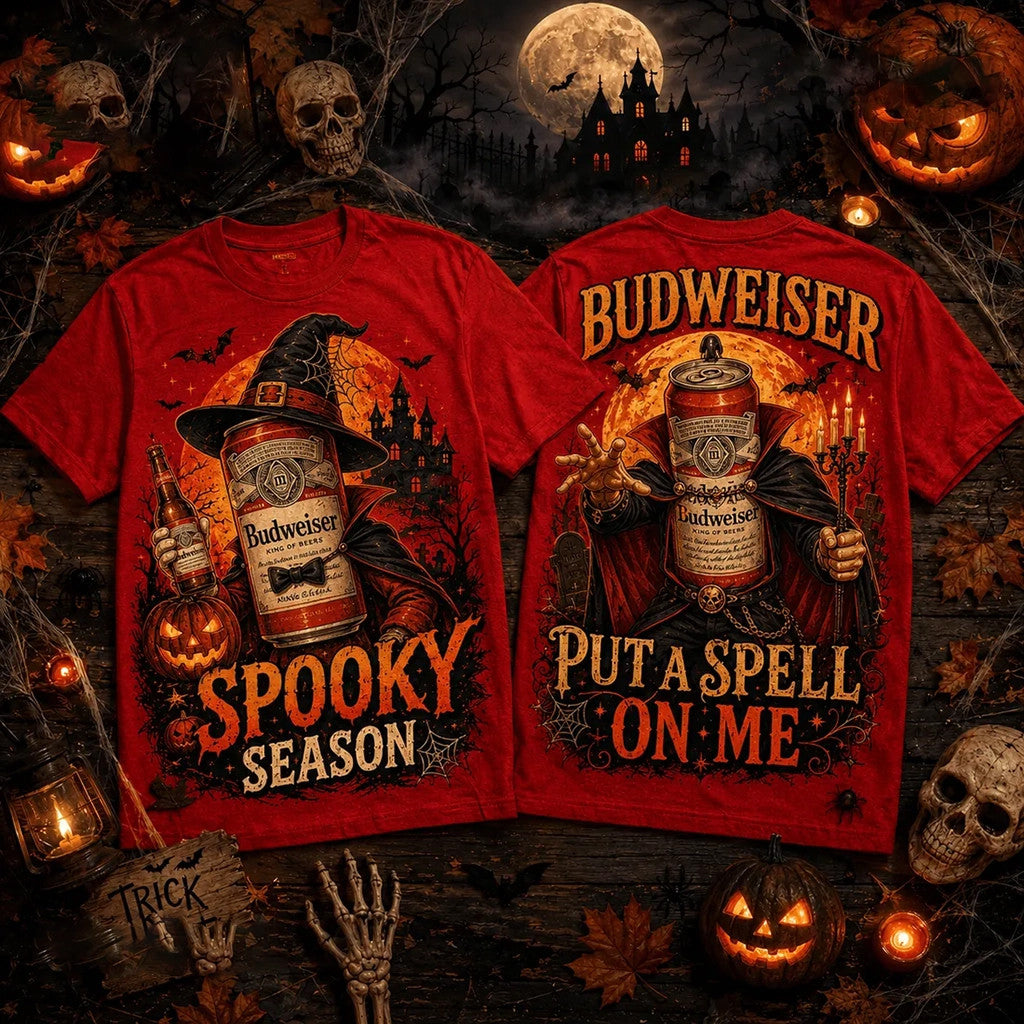 Budweiser Spooky Season Red T-Shirt Put A Smell On Me Shirt Halloween Gifts Ideas - Merchluma
