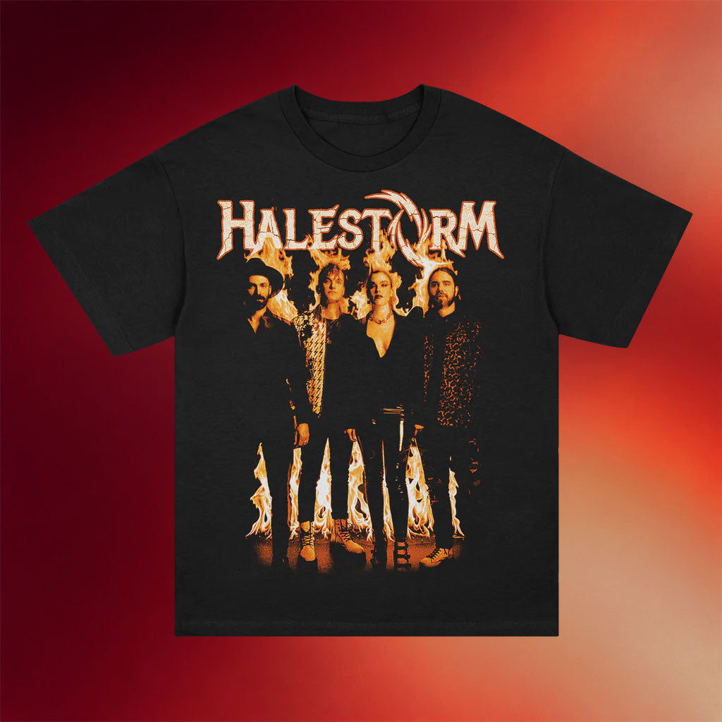 Halestorm Merch 2026 Firestorm T-Shirt Black Halestorm Shirt Present For Rock Band Fans - Merchluma