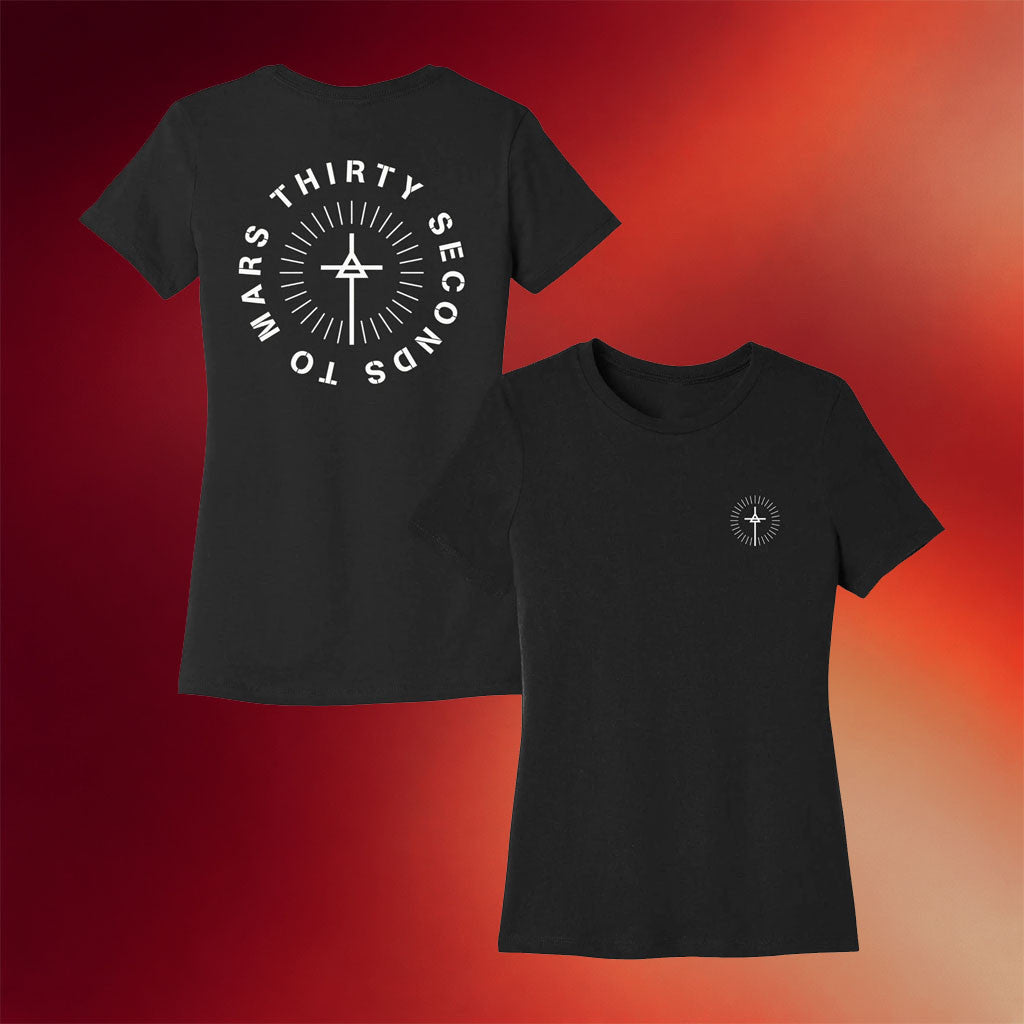 Thirty Seconds To Mars Merch 2026 Circular Triad T-Shirt Black Rock Fan Gift For Her - Merchluma
