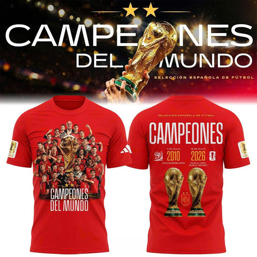 FIFA World Cup 2010 2026 Spain Champions Merch Campeones Del Mundo T-Shirt Fan Apparel - Merchluma