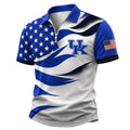 Kentucky Wildcats Freedom Wave Zipper Polo Shirt USA Flag 2026 Kentucky Wildcats Merch - Merchluma