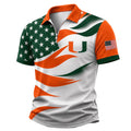 Miami Hurricanes Freedom Wave Zipper Polo Shirt 2026 Miami Hurricanes Merch Present For Brother - Merchluma