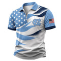 North Carolina Tar Heels Freedom Wave Zipper Polo Shirt Tar Heels Merch Present For Brothers - Merchluma