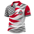 Ohio State Buckeyes Freedom Wave Zipper Polo Shirt 2026 Buckeyes Merch Present For Brothers - Merchluma