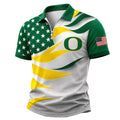 Oregon Ducks Freedom Wave Zipper Polo Shirt 2026 Oregon Ducks Merch Gifts For Husband - Merchluma