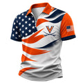 Virginia Cavaliers Freedom Wave Zipper Polo Shirt 2026 Virginia Cavaliers Merch Gift For Men - Merchluma