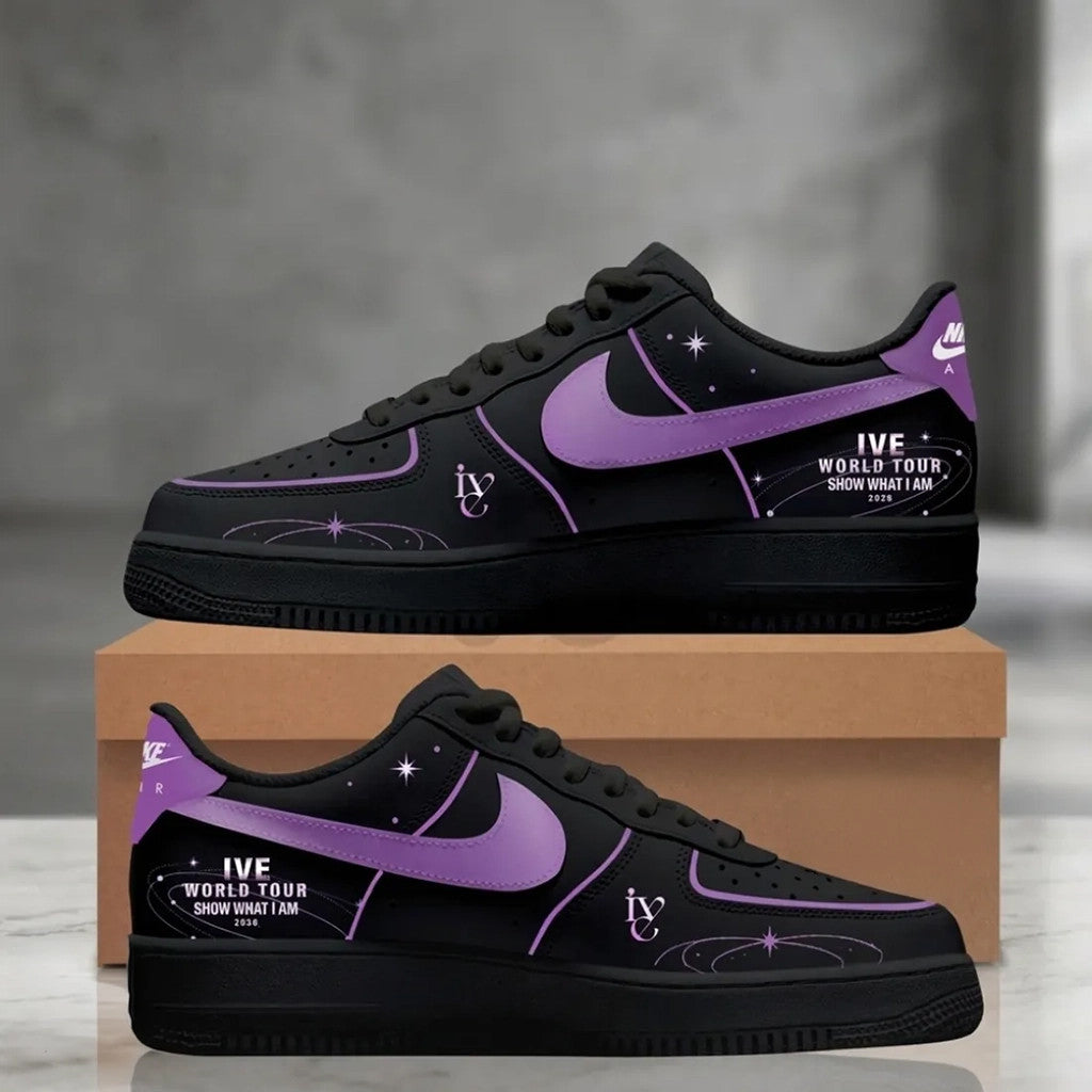 IVE Show What I Am Black Purple Shoes Sneakers IVE World Tour 2026 Merch Kpop Gear - Merchluma