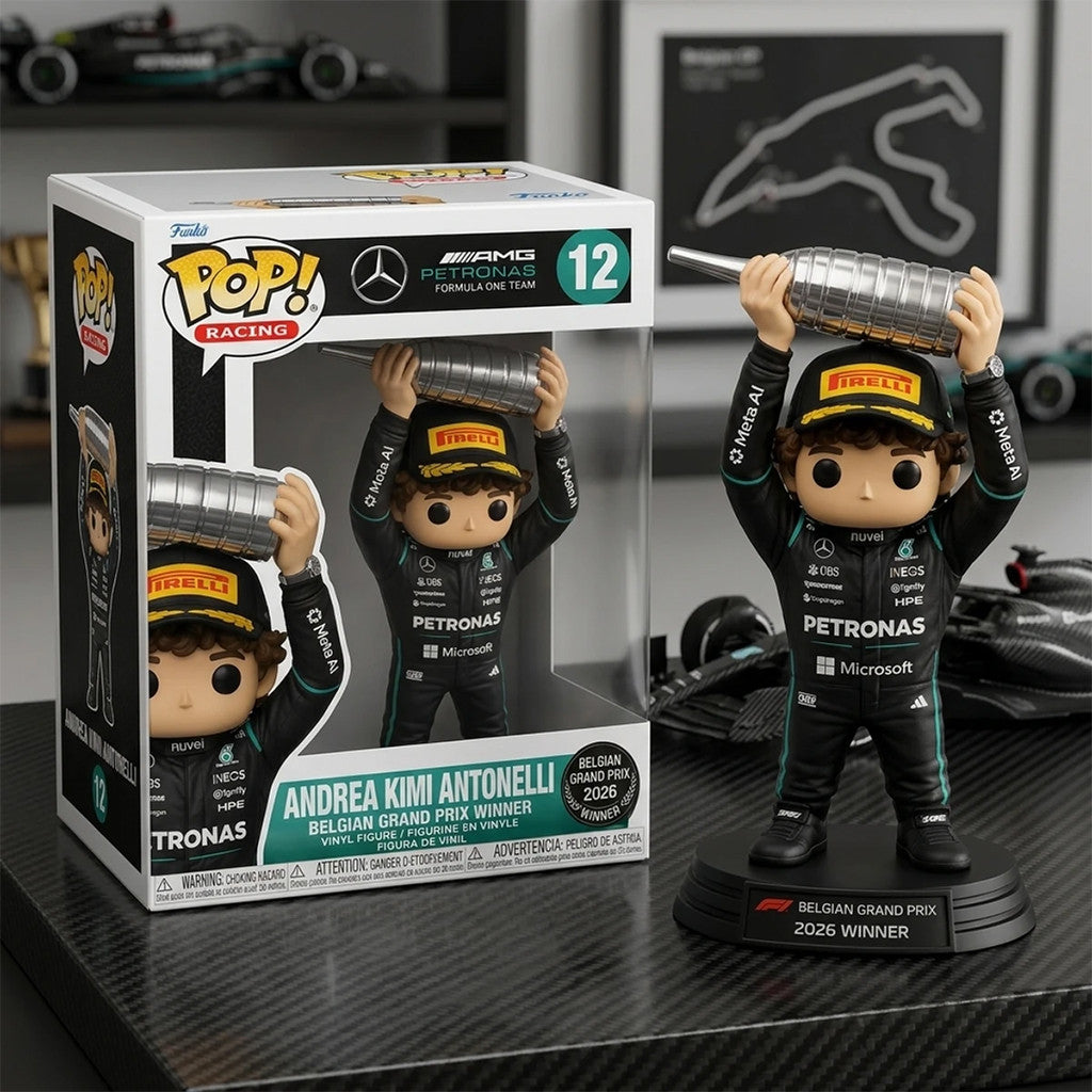 Kimi Antonelli Belgian Grand Prix Winner Funko Pop Kimi Antonelli Merch Racing Fan Gifts - Merchluma