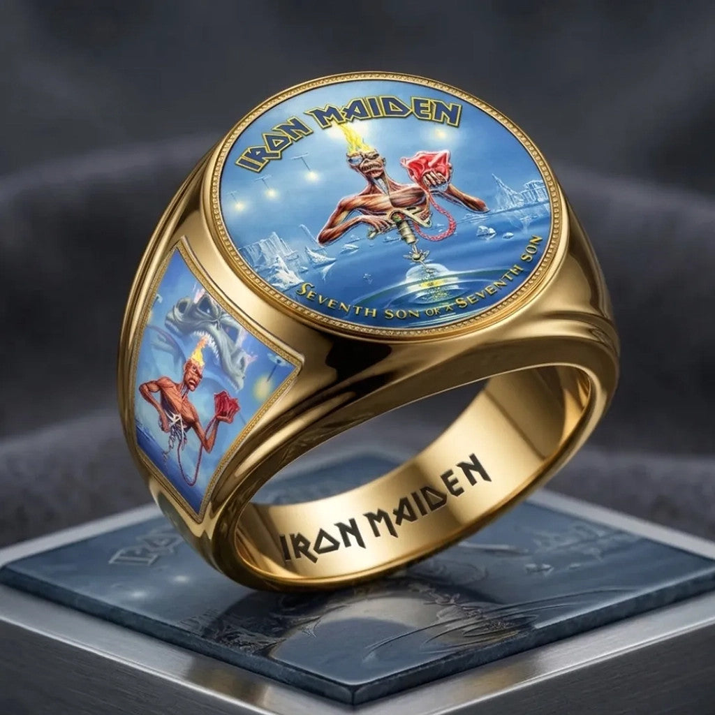 Iron Maiden Seventh Son Of A Seventh Son Ring 2026 Iron Maiden Merch Gifts For Music Fans - Merchluma