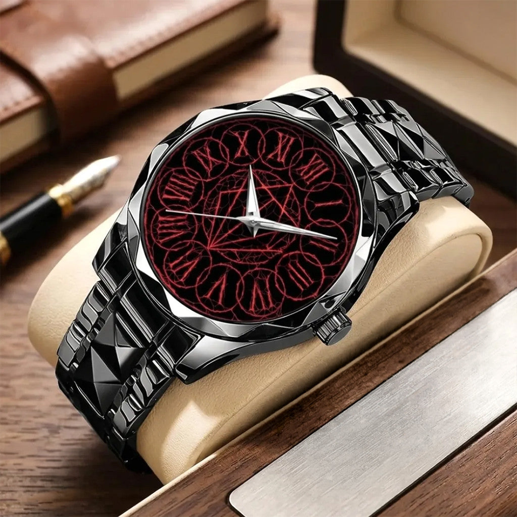 In Flames Black Alloy Roman Numeral Quartz Watch 2026 In Flames Band Merch Gift For Dad - Merchluma