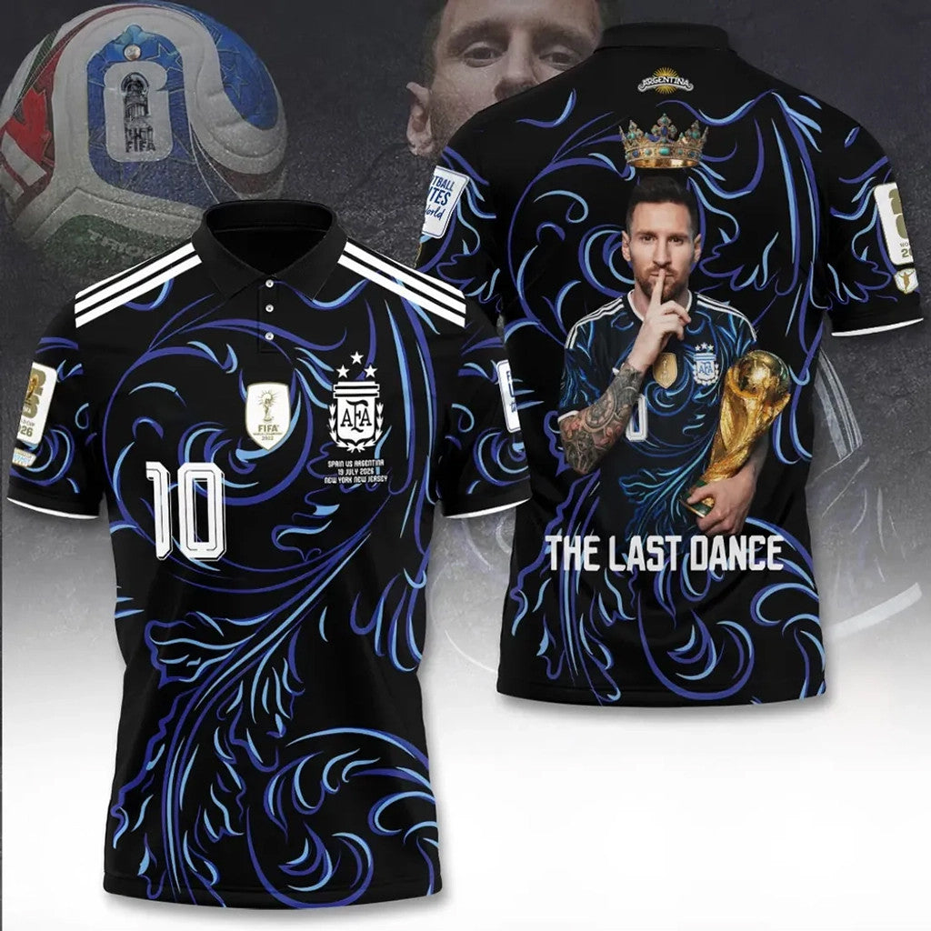 Messi The Last Dance 2026 World Cup Polo Shirt Argentina National Team Merch Gift For Messi Fan - Merchluma