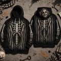 Beetlejuice Illustrated Skeleton Costume Hoodie Beetlejuice Merch Halloween Apparel For Fans - Merchluma