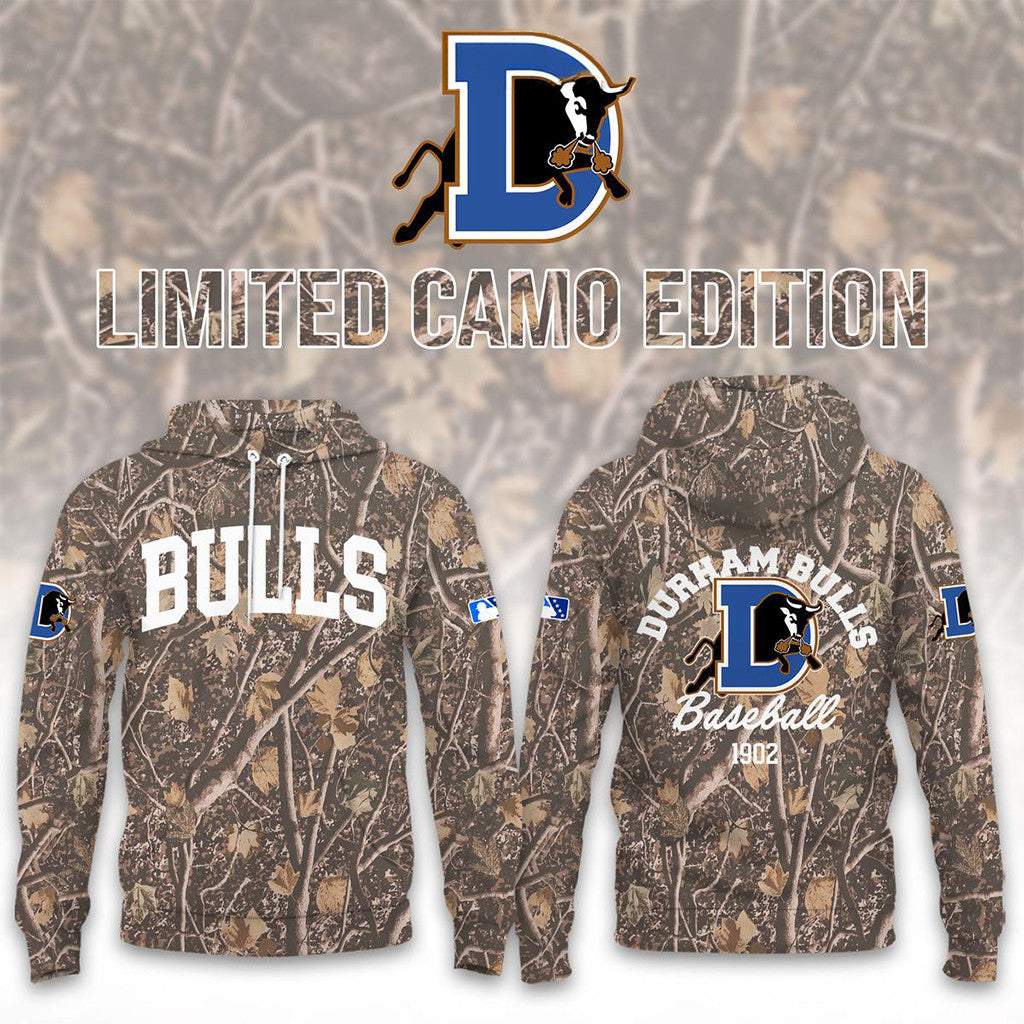 Durham Bulls New Camo Hoodie 2026 Durham Bulls Merch Present For Baseball Lovers - Merchluma
