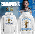 Argentina World Cup 2026 Champions Hoodie White Argentina Back To Back Champions Merch - Merchluma