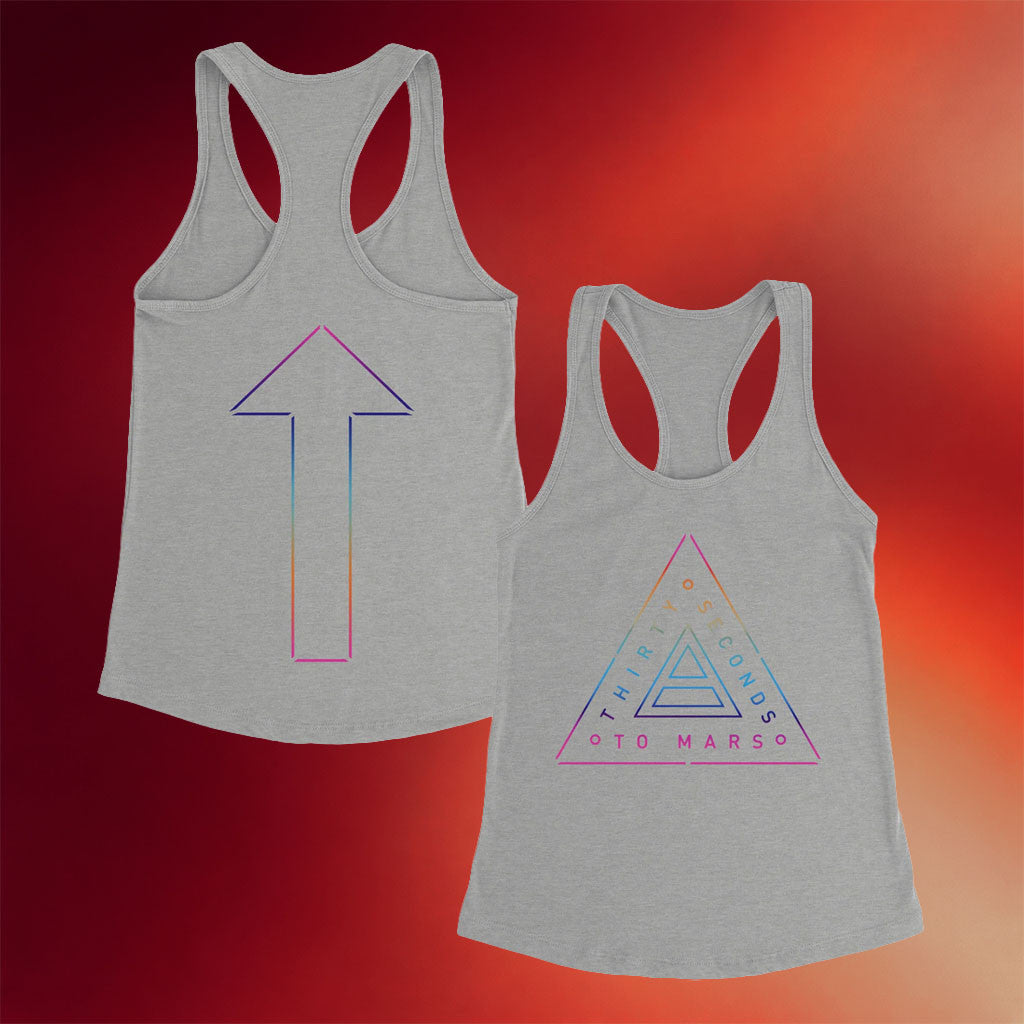 Thirty Seconds To Mars Merch 2026 Rainbow Stencil Triad Tank Top Gift For Rock Band Fans - Merchluma