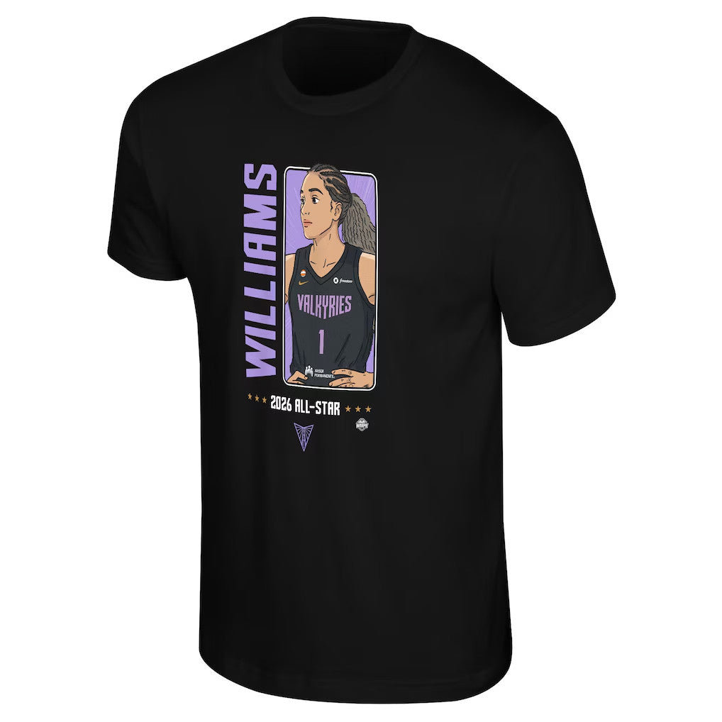 Golden State Valkyries Merch 2026 Gabby Williams #1 Valkyries All-Star Game Intro T-Shirt Black - Merchluma