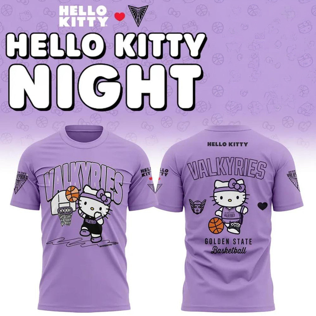 Golden State Valkyries Merch 2026 Hello Kitty X Golden State Basketball T-Shirt Cute Clothing - Merchluma