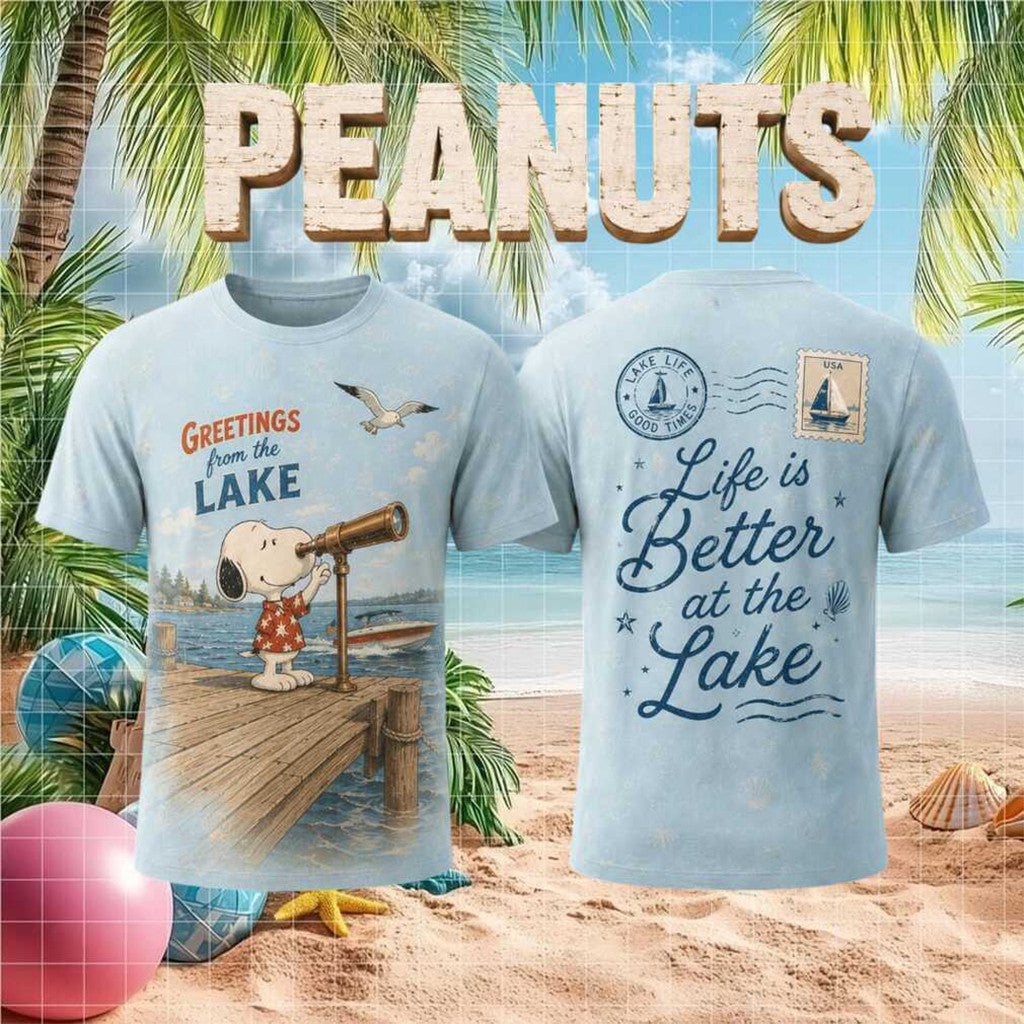 Peanuts Snoopy Lake Life Summer Vacation T-Shirt Life Is Better At The Lake Shirt Summer Gifts - Merchluma