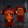 Spain National Team 2026 World Cup Champions Flame T-Shirt Spain National Merch Present Ideas - Merchluma
