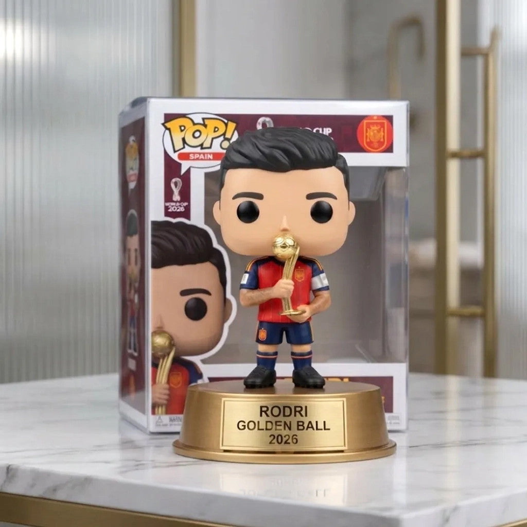 Rodri Golden Ball Funko Pop Spain 2026 World Cup Winner Merch Champions Gift For Brothers - Merchluma