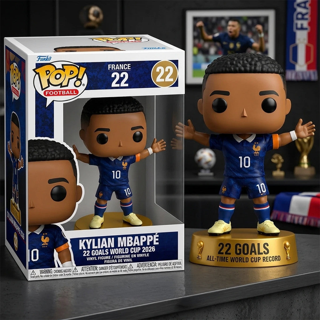 Kylian Mbappe 22 Goals World Cup Record Breaker Funko Pop France FIFA WC 2026 Merch Fan Gifts - Merchluma